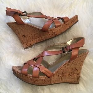 Guess Gwaglana 4” Cork Wedge Heels